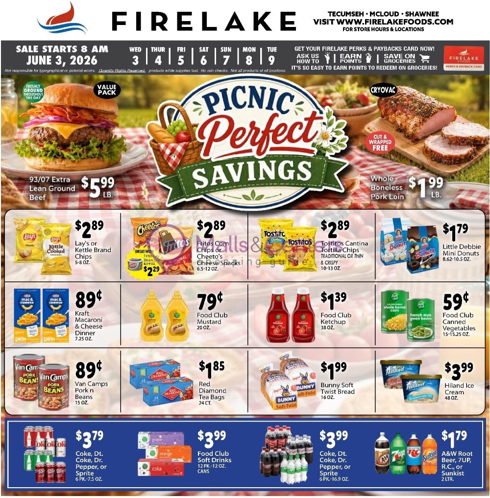 Weekly ad for FireLake Discount Foods valid: 06/03/2026 - 06/09/2026, page 1