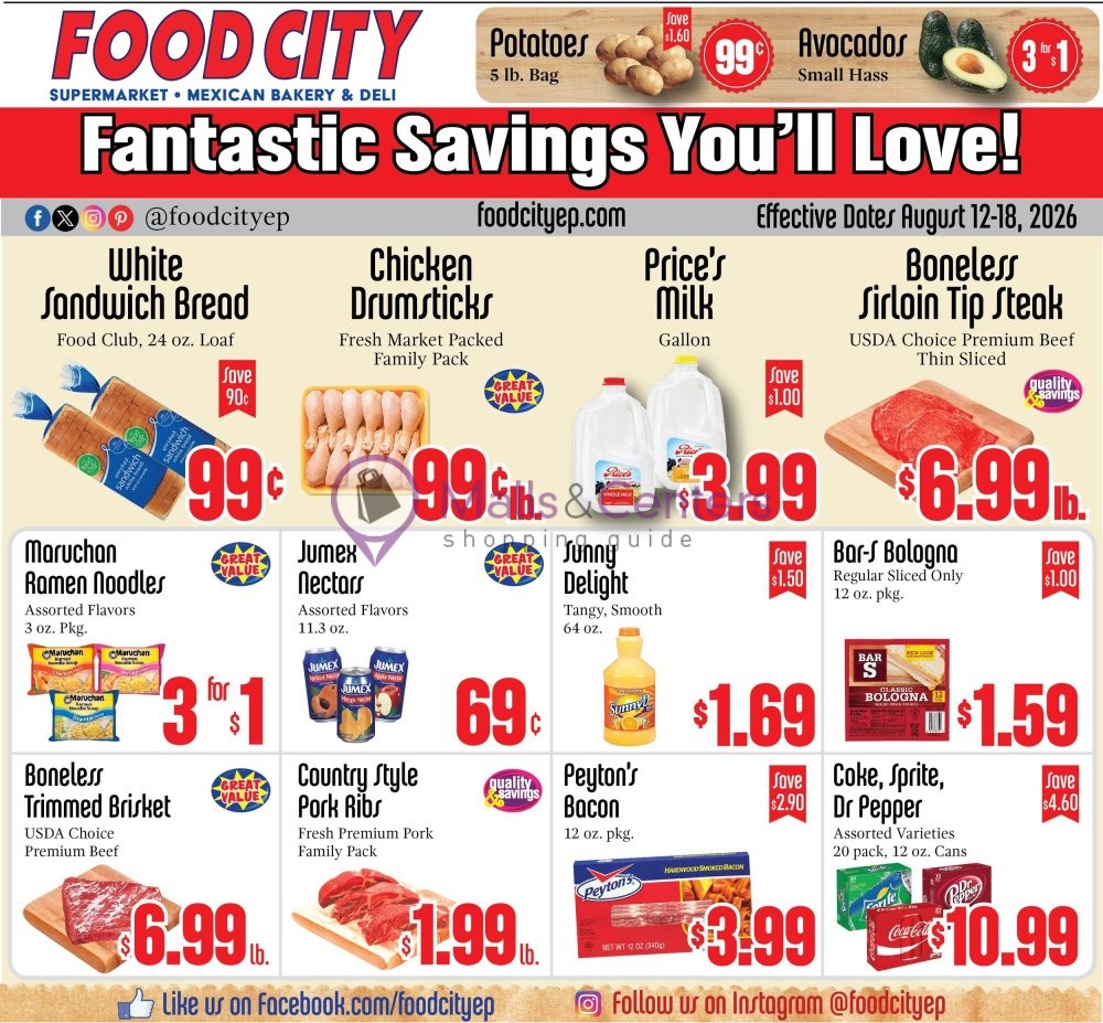 Weekly ad for Food City Supermarkets valid: 08/12/2026 - 08/18/2026, page 1