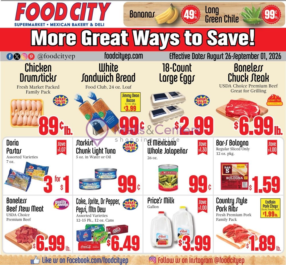 Weekly ad for Food City Supermarkets valid: 08/26/2026 - 09/01/2026, page 1