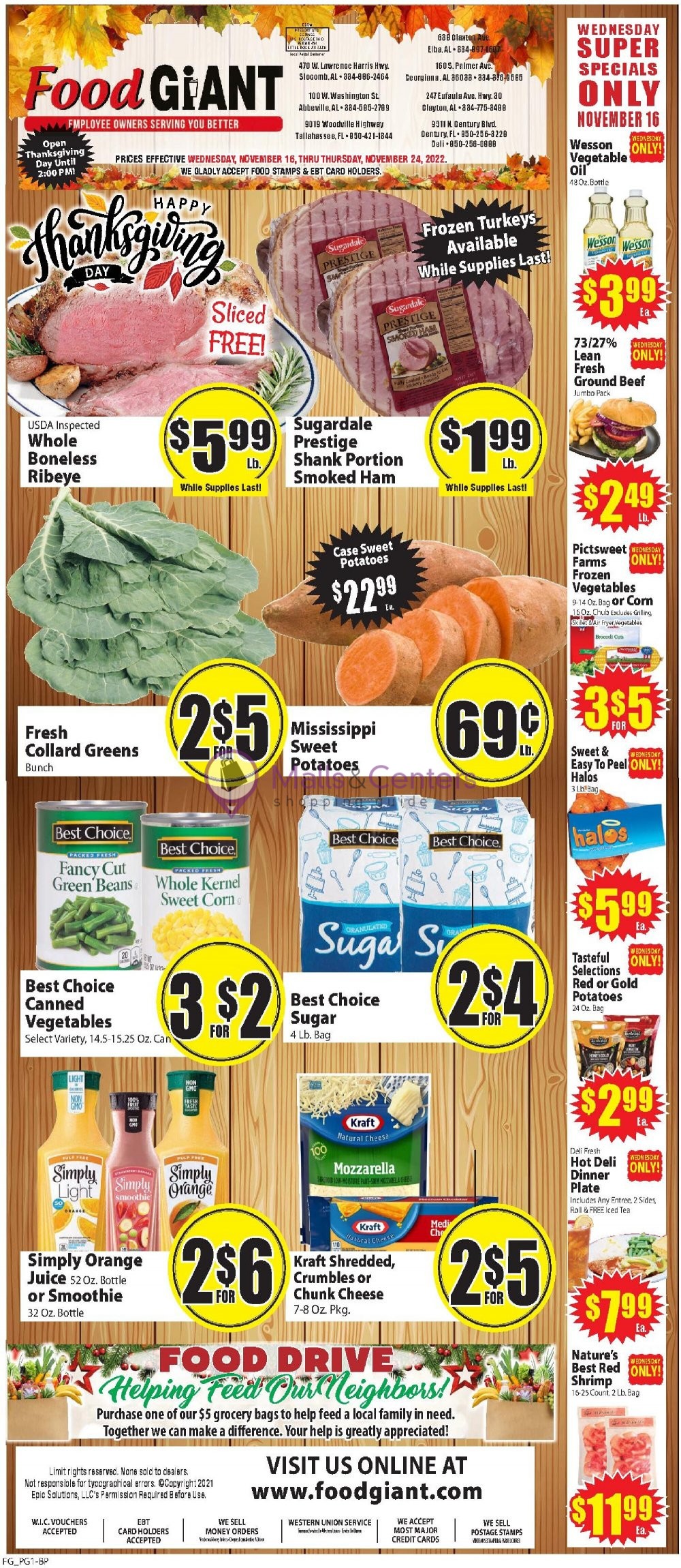 Food giant weekly ad valid from 11 16 2022 to 11 24 2022 mallscenters