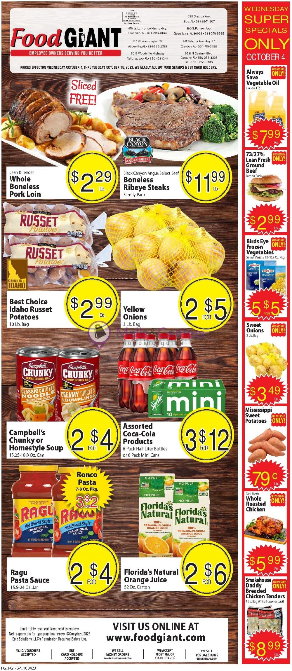 Food Giant Weekly ad valid from 10/04/2023 to 10/10/2023 MallsCenters
