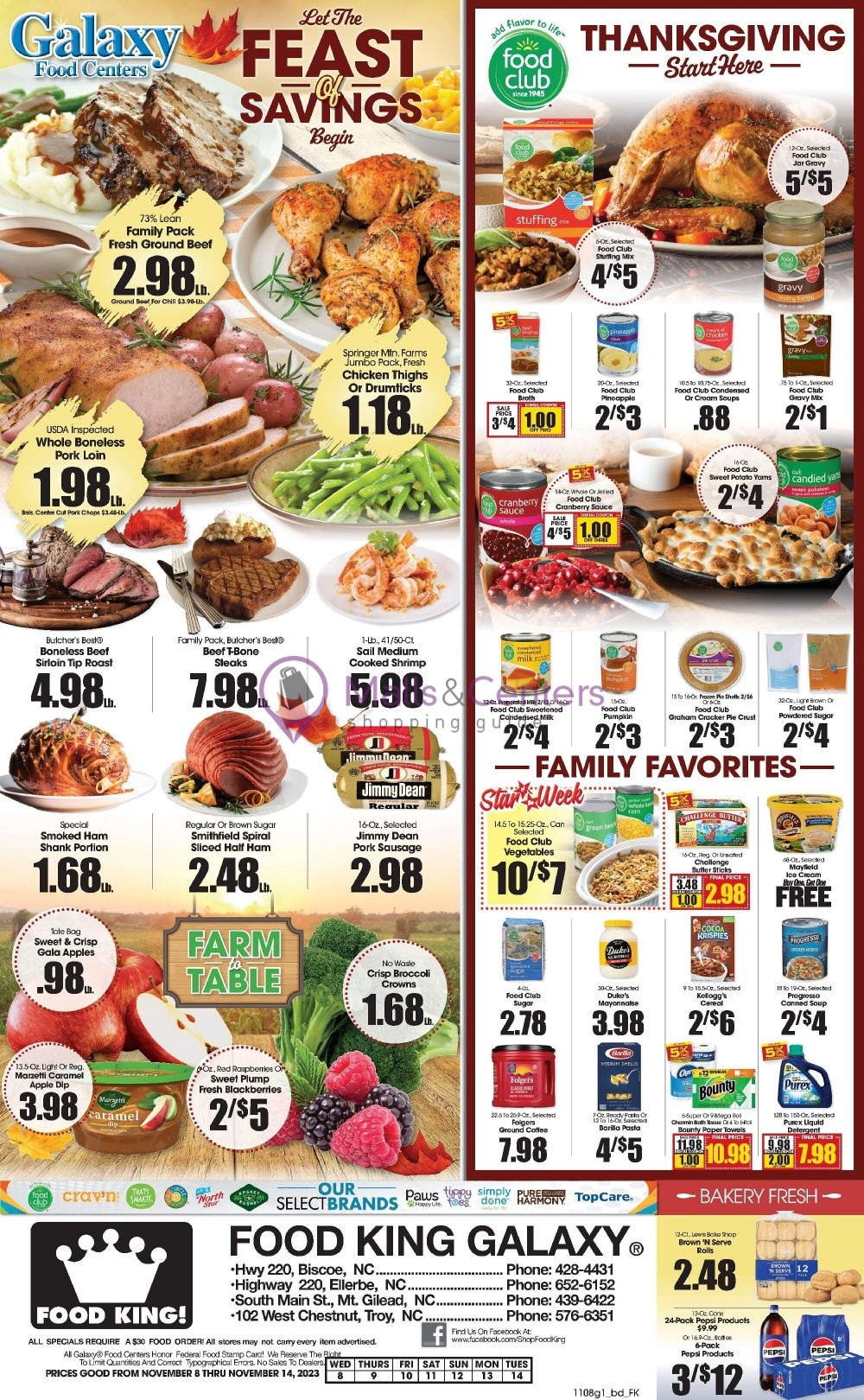 Food King Weekly ad valid from 11/08/2023 to 11/14/2023 MallsCenters