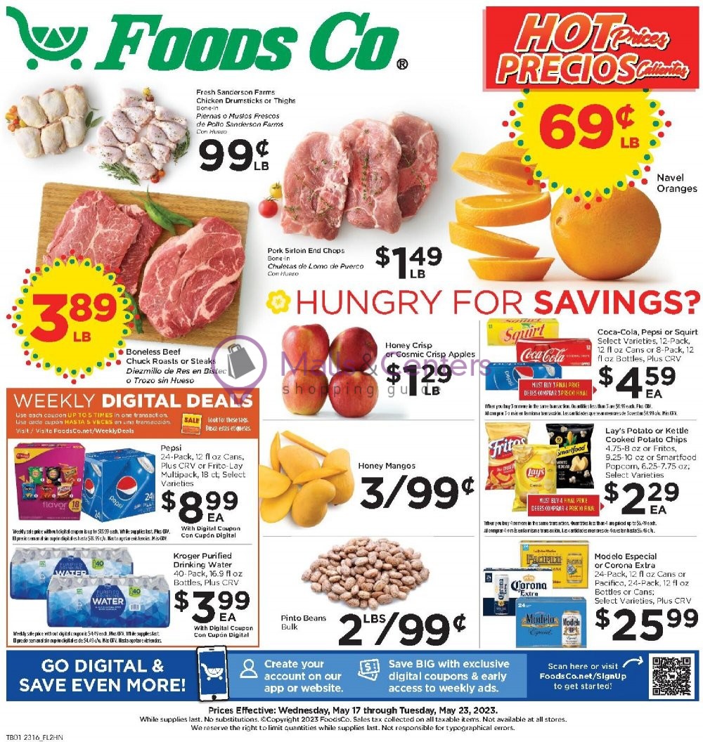 Foods Co. Weekly ad valid from 05/17/2023 to 05/23/2023 MallsCenters