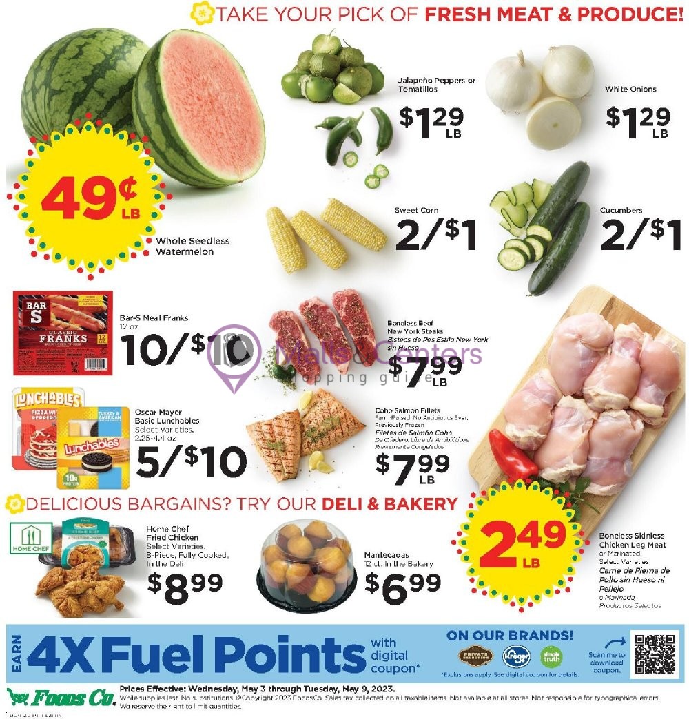 Foods Co. Weekly ad valid from 05/03/2023 to 05/09/2023 MallsCenters