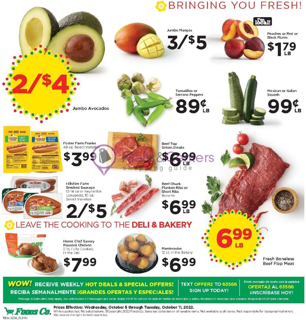 Foods Co. Weekly ad valid from 10/05/2022 to 10/11/2022 MallsCenters