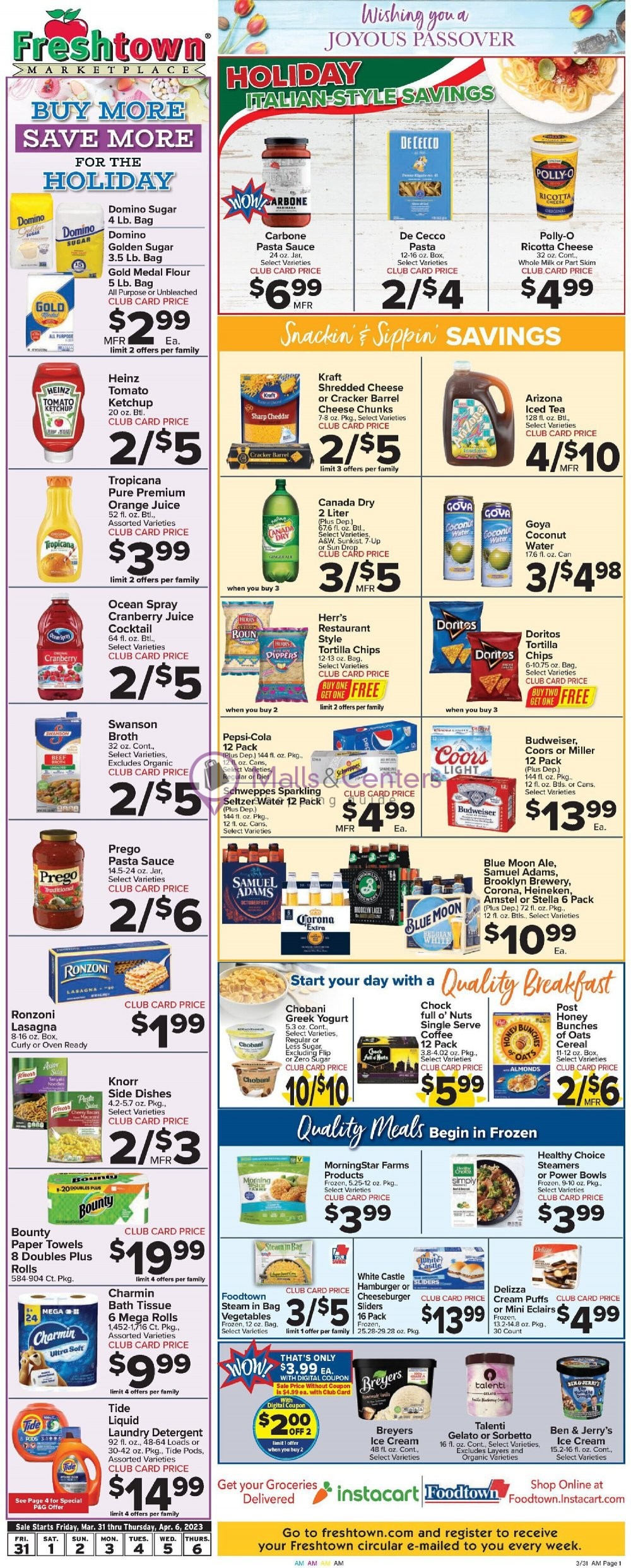 Foodtown Grocery Weekly ad valid from 03/31/2023 to 04/06/2023