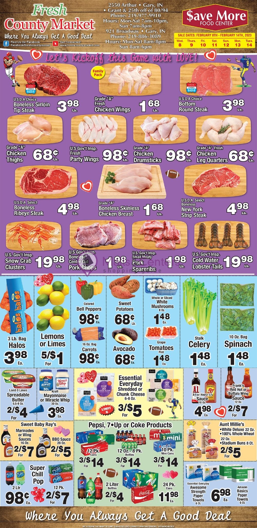 Fresh County Market Weekly ad valid from 02/08/2023 to 02/14/2023 MallsCenters