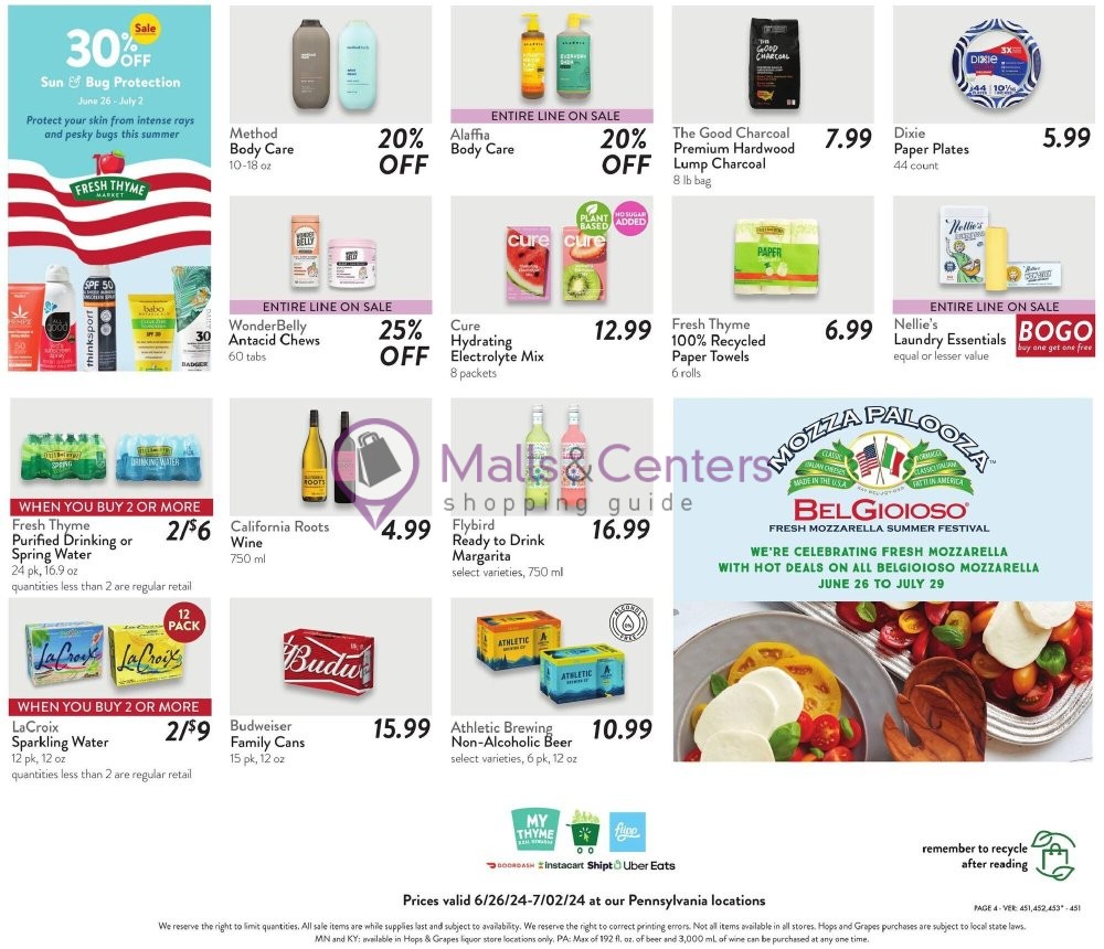 Weekly ad for Fresh Thyme valid: 06/26/2024 - 07/02/2024, page 4 Weekly ad for Fresh Thyme valid: 06/26/2024 - 07/02/2024, page 4