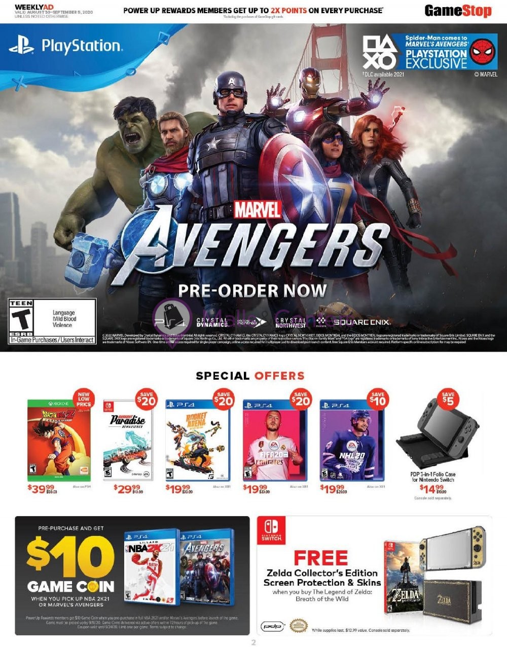GameStop Weekly ad valid from 08/30/2020 to 09/05/2020 MallsCenters