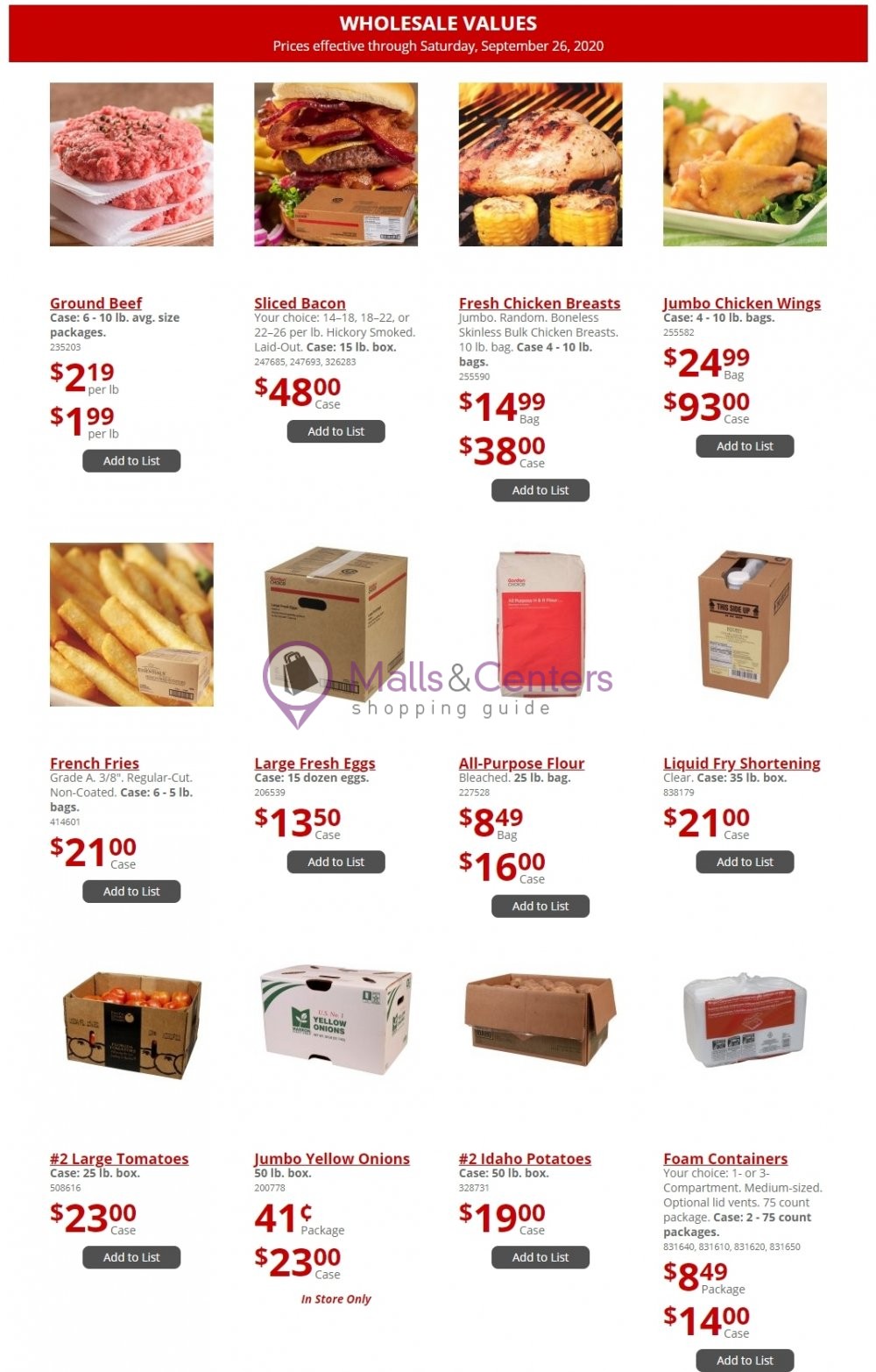 GFS Gordon Food Service Weekly Ad sales & flyers specials MallsCenters