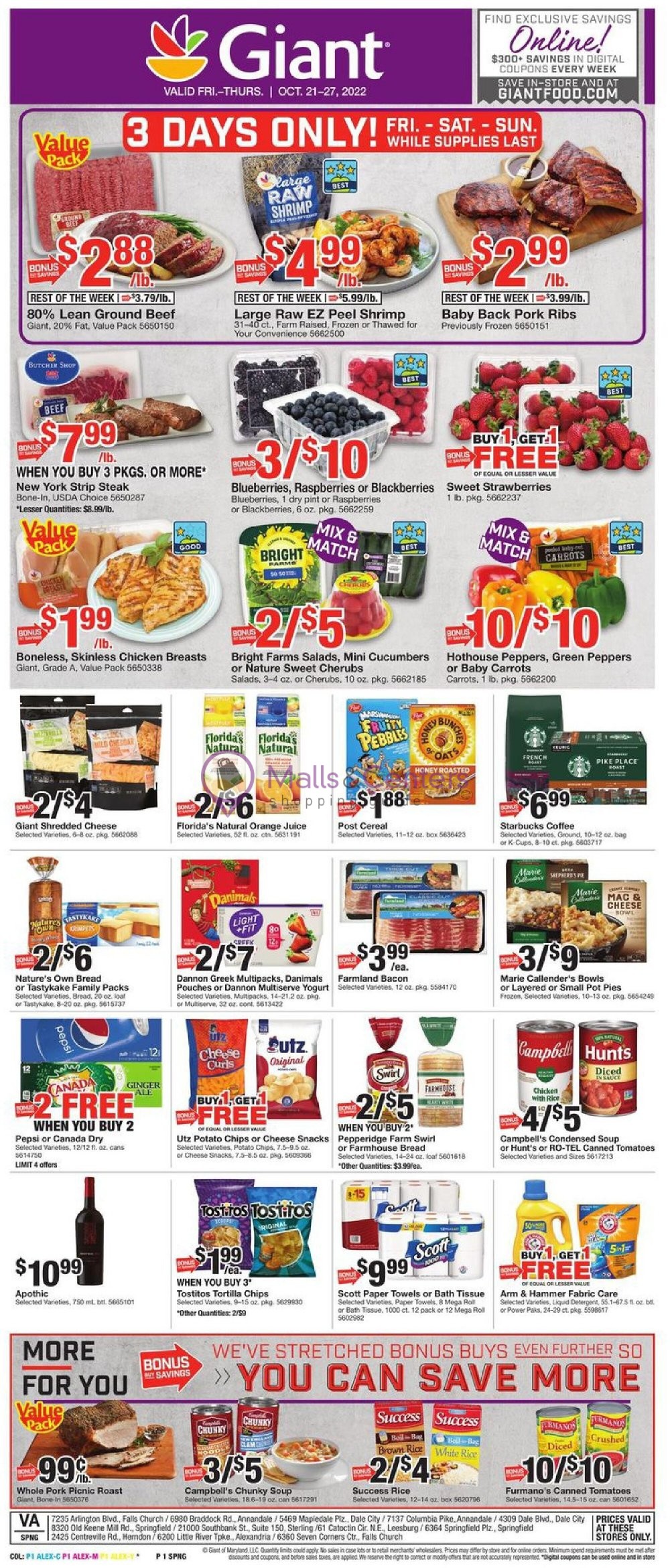 Giant Food Stores Weekly Ad sales & flyers specials MallsCenters