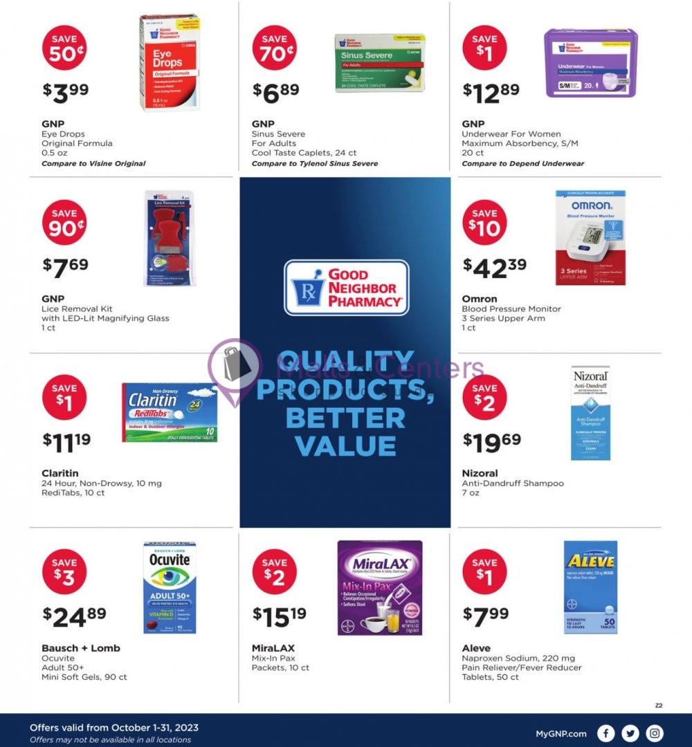 Weekly ad for Good Neighbor Pharmacy valid: 10/01/2023 - 10/31/2023, page 3