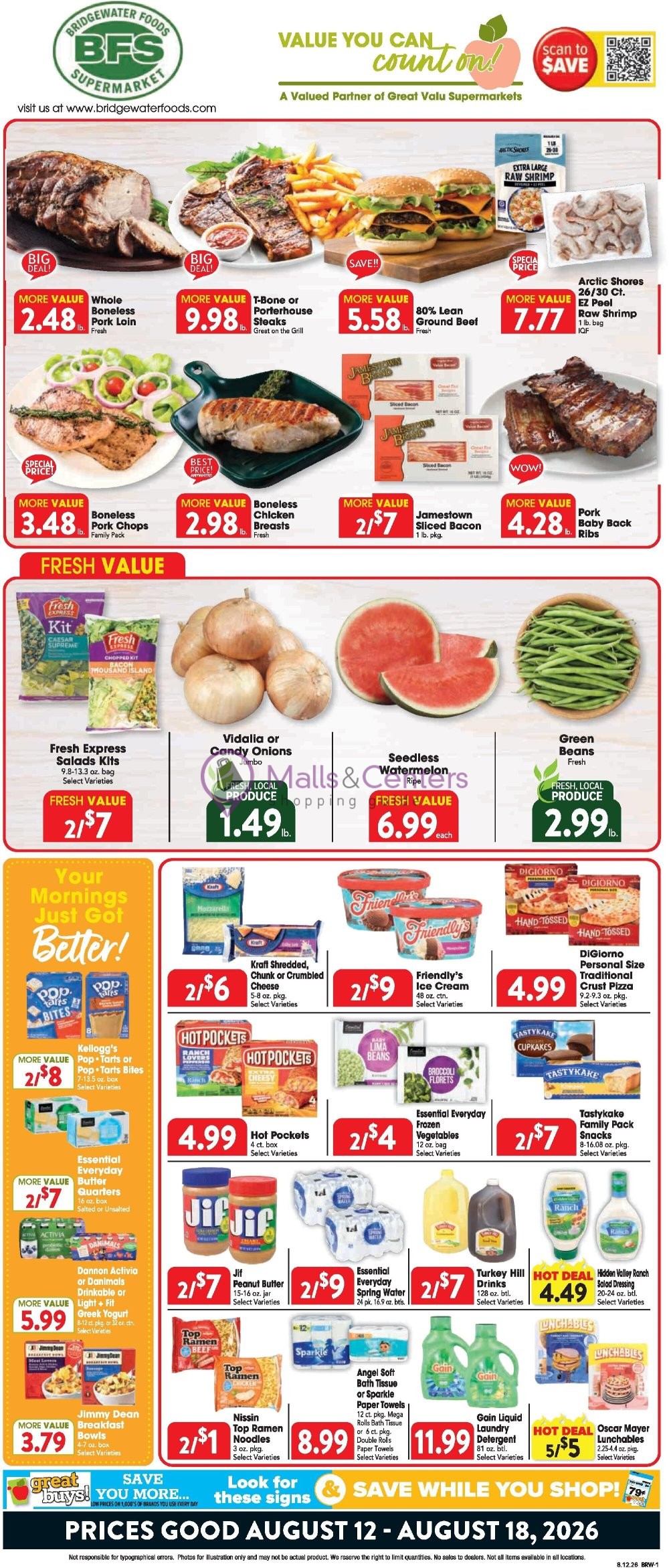 Weekly ad for Great Valu Markets valid: 08/12/2026 - 08/18/2026, page 1