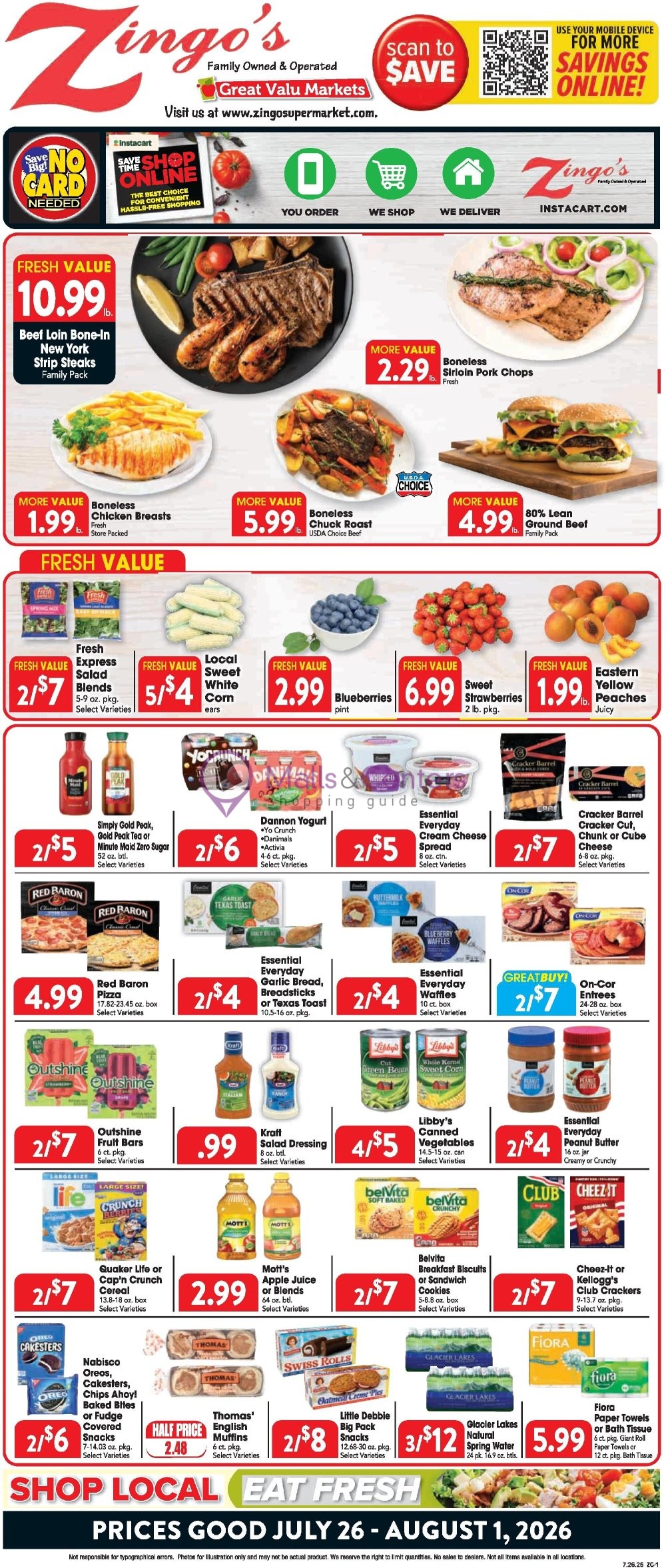 Weekly ad for Great Valu Markets valid: 07/26/2026 - 08/01/2026, page 1