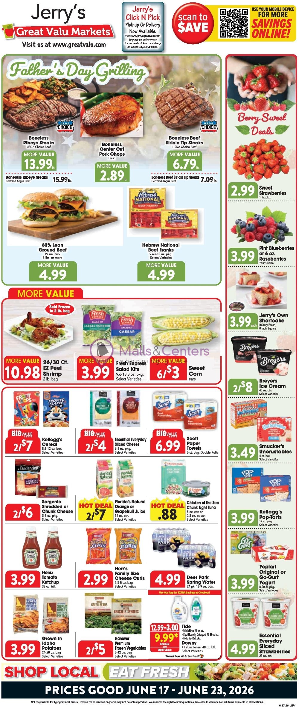 Weekly ad for Great Valu Markets valid: 06/17/2026 - 06/23/2026, page 1
