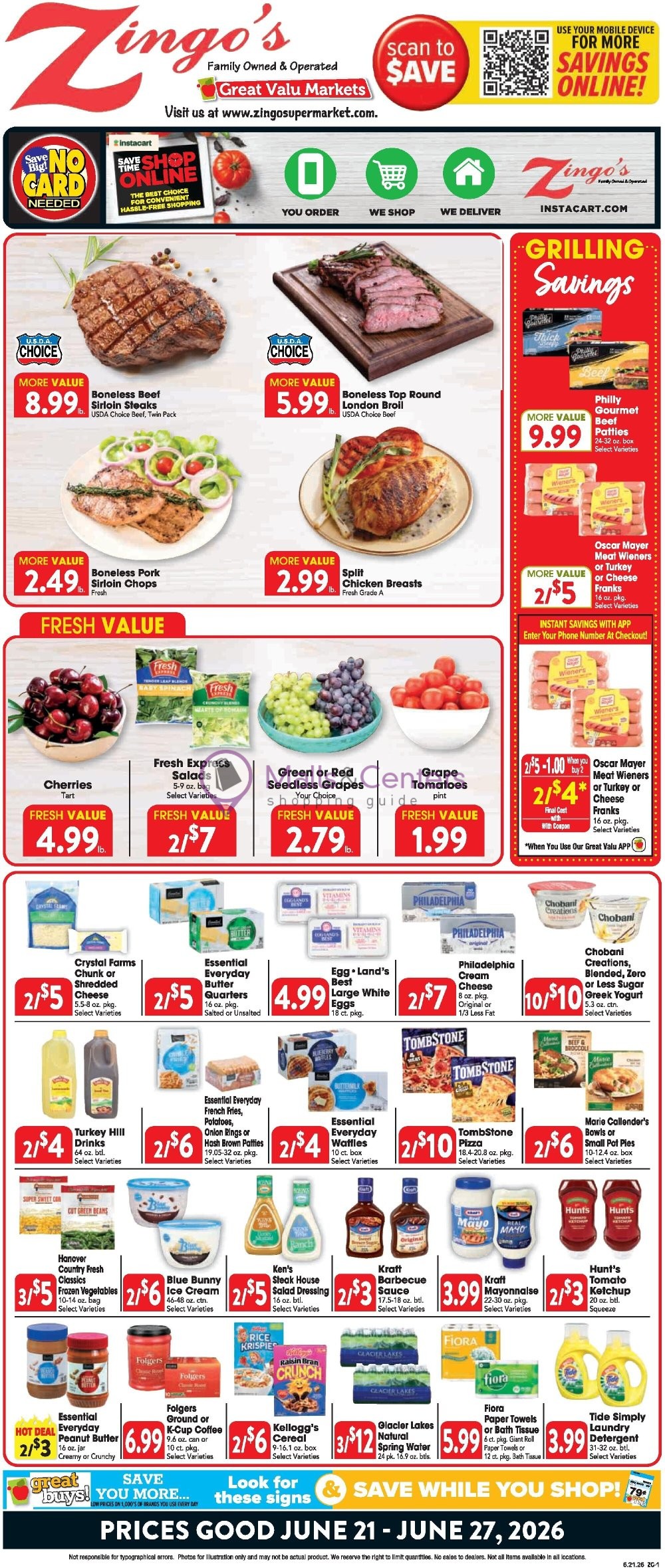 Weekly ad for Great Valu Markets valid: 06/21/2026 - 06/27/2026, page 1
