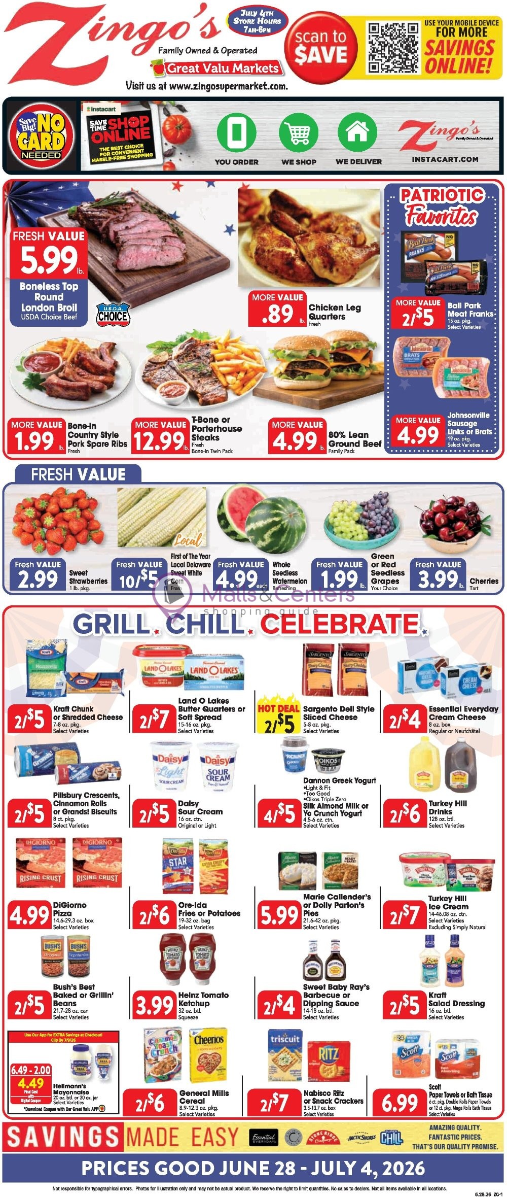 Weekly ad for Great Valu Markets valid: 06/28/2026 - 07/04/2026, page 1