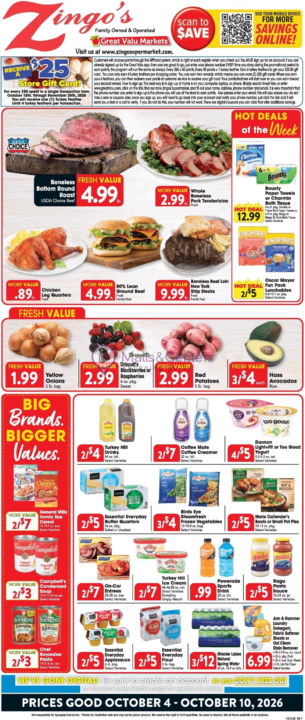 Weekly ad for Great Valu Markets valid: 10/04/2026 - 10/10/2026, page 1
