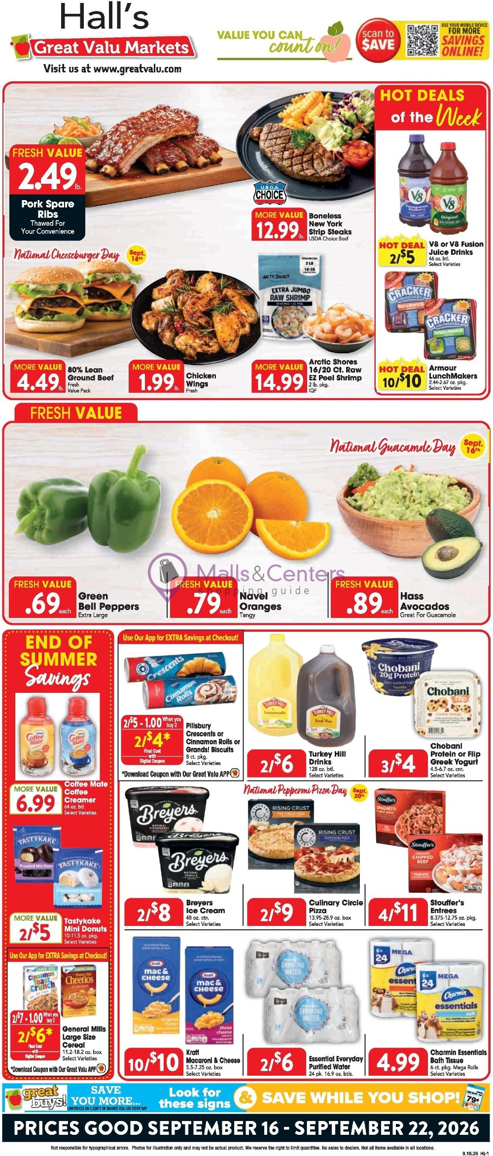 Weekly ad for Great Valu Markets valid: 09/16/2026 - 09/22/2026, page 1