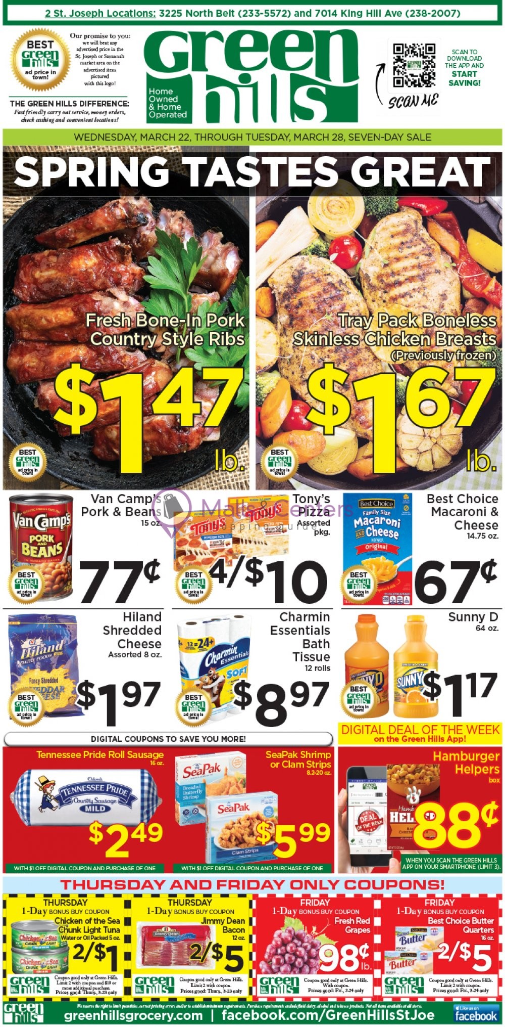 Green Hills Grocery Weekly ad valid from 03/22/2023 to 03/28/2023