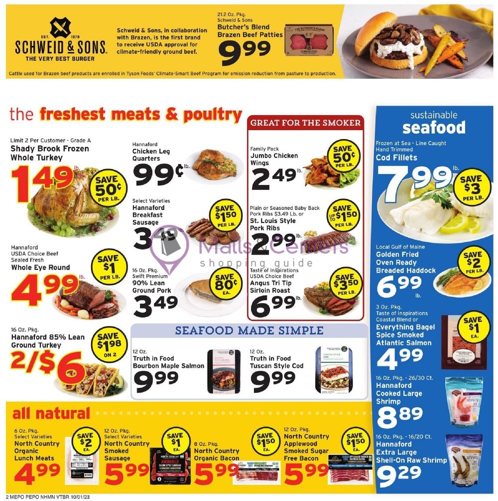 Weekly ad for Hannaford Supermarket & Pharmacy valid: 10/01/2023 - 10/07/2023, page 2