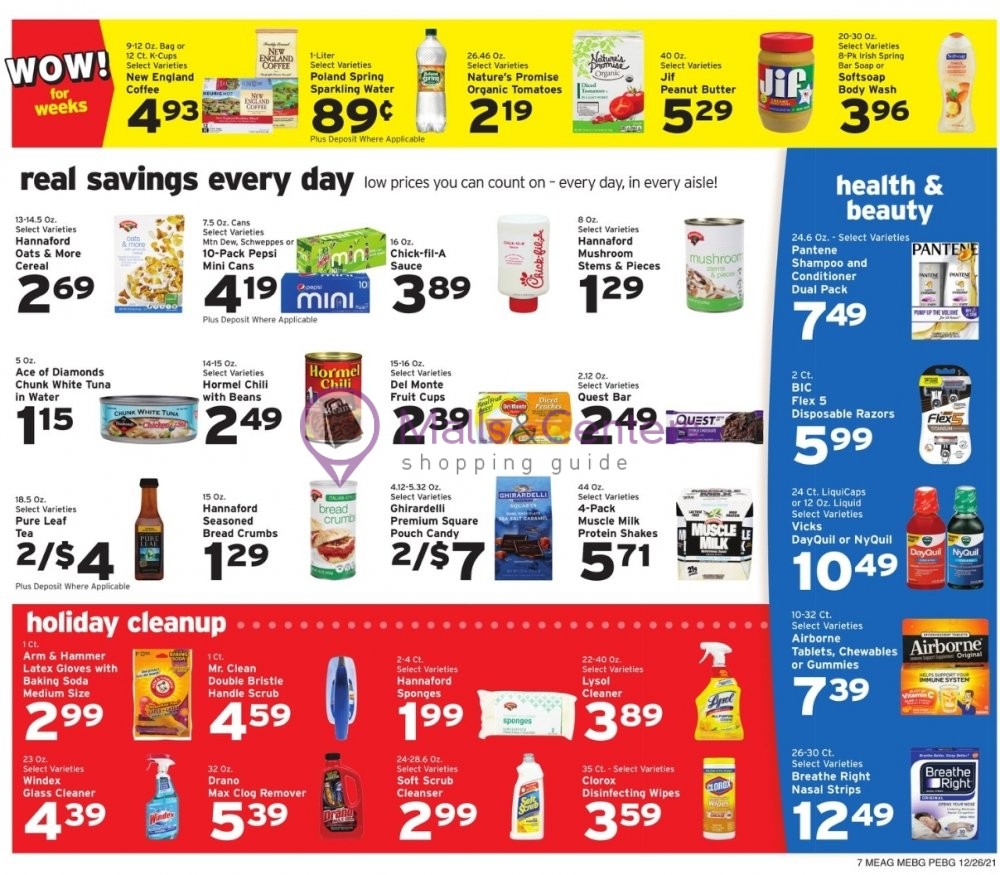 Hannaford Supermarket & Pharmacy Weekly ad valid from 12/26/2021 to 01