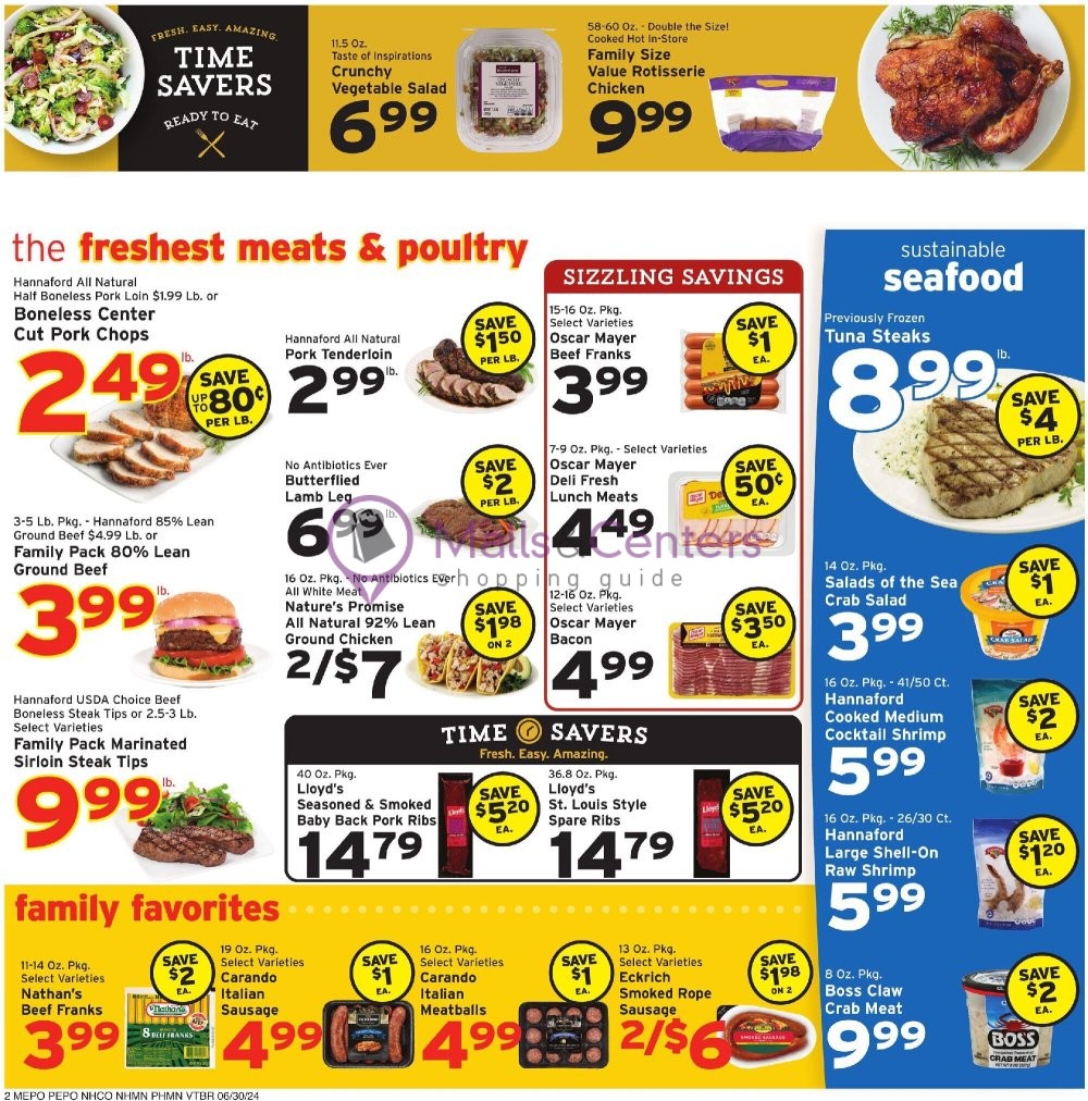 Weekly ad for Hannaford Supermarket & Pharmacy valid: 06/30/2024 - 07/06/2024, page 2
