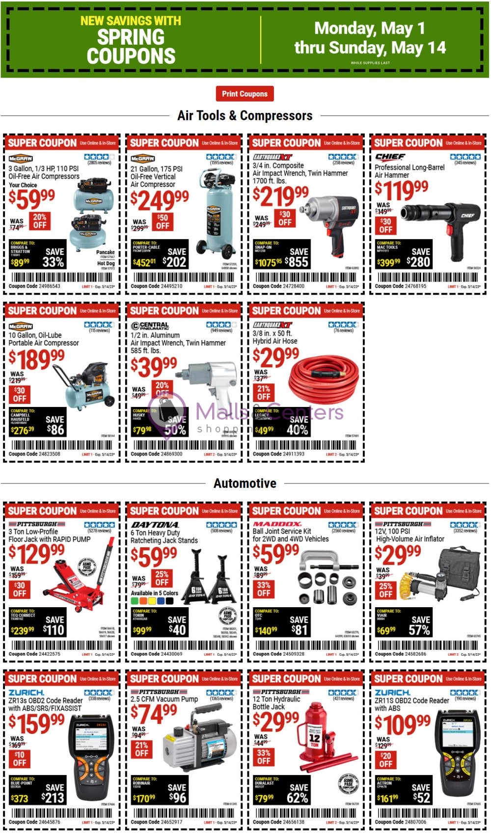 Harbor Freight Tools Weekly ad valid from 05/01/2023 to 05/14/2023