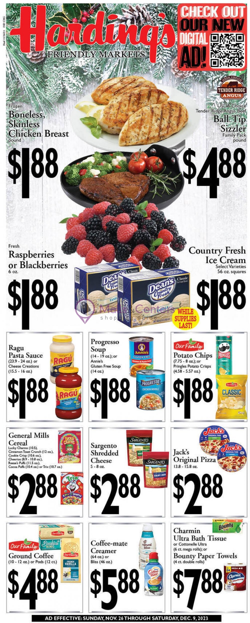 Harding's Weekly ad valid from 11/26/2023 to 12/09/2023 MallsCenters