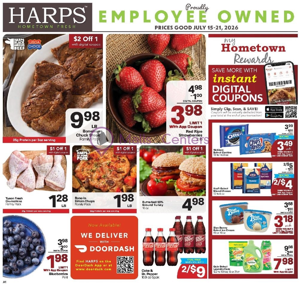 Weekly ad for Harps Foods valid: 07/15/2026 - 07/21/2026, page 1