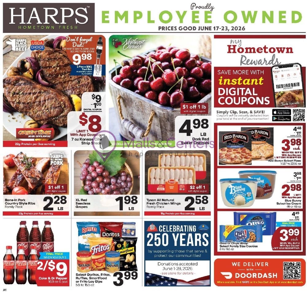 Weekly ad for Harps Foods valid: 06/17/2026 - 06/23/2026, page 1