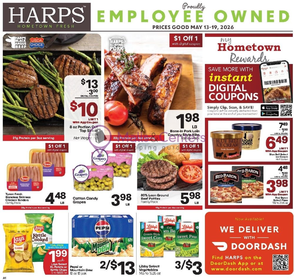 Weekly ad for Harps Foods valid: 05/13/2026 - 05/19/2026, page 1