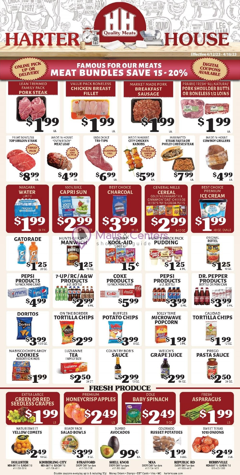 Harter House Weekly ad valid from 04/12/2023 to 04/18/2023 MallsCenters