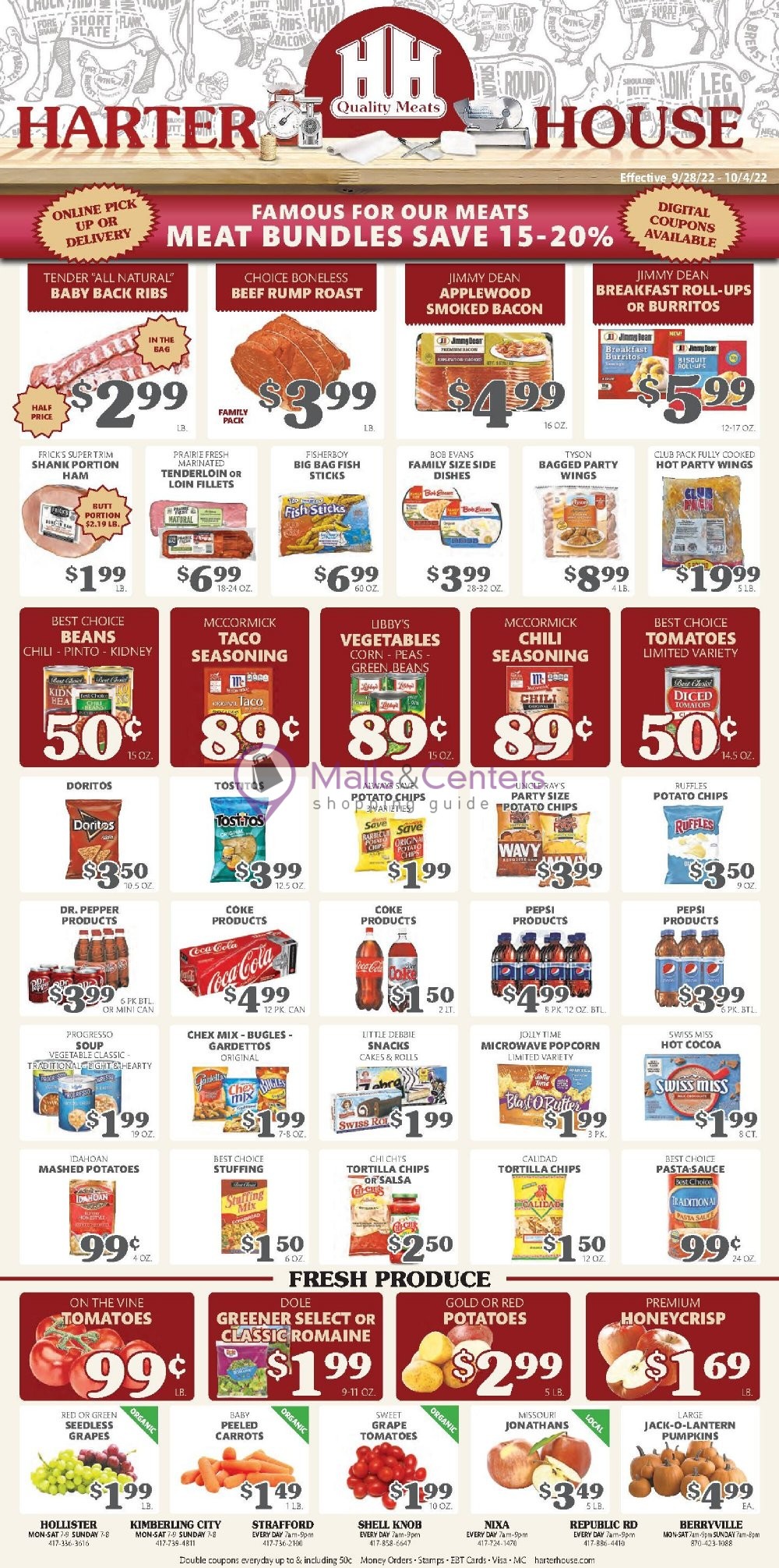 Harter House Weekly ad valid from 09/28/2022 to 10/04/2022 MallsCenters