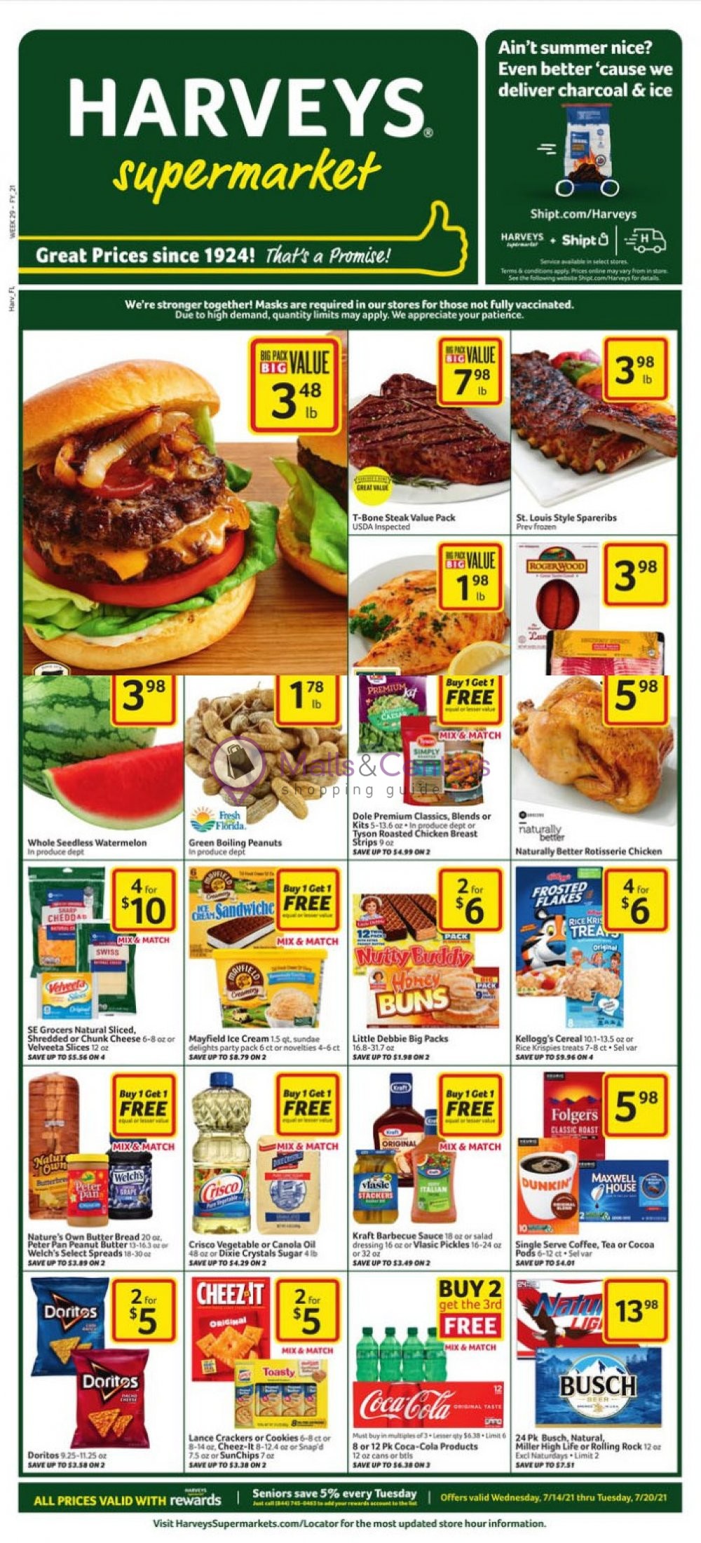 Harveys Supermarket Weekly ad valid from 07/21/2021 to 07/27/2021