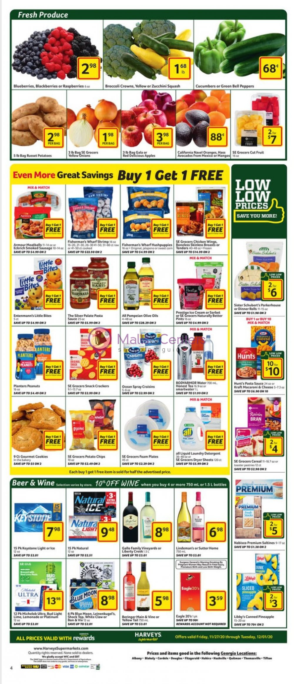 Harveys Supermarket Weekly ad valid from 11/27/2020 to 12/01/2020