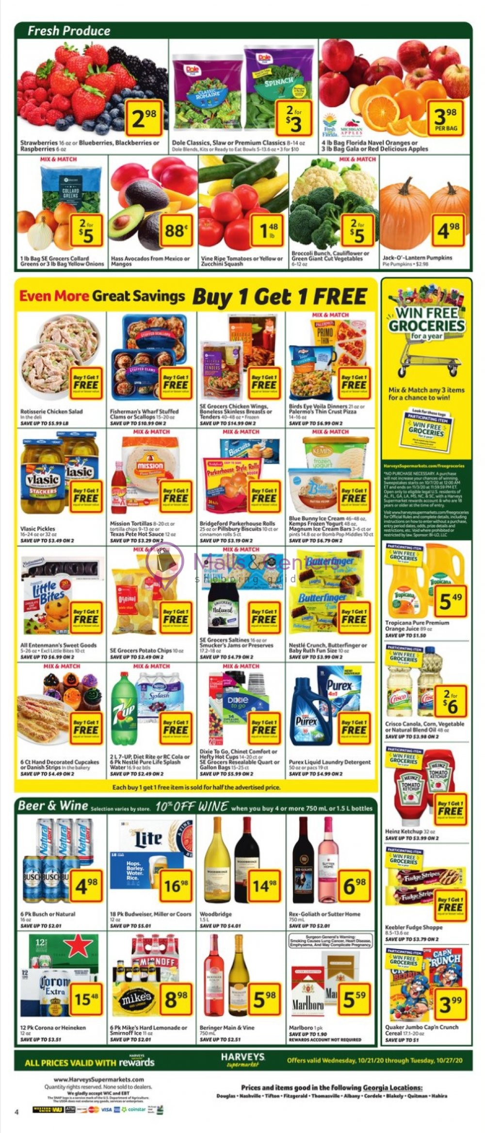 Harveys Supermarket Weekly ad valid from 10/21/2020 to 10