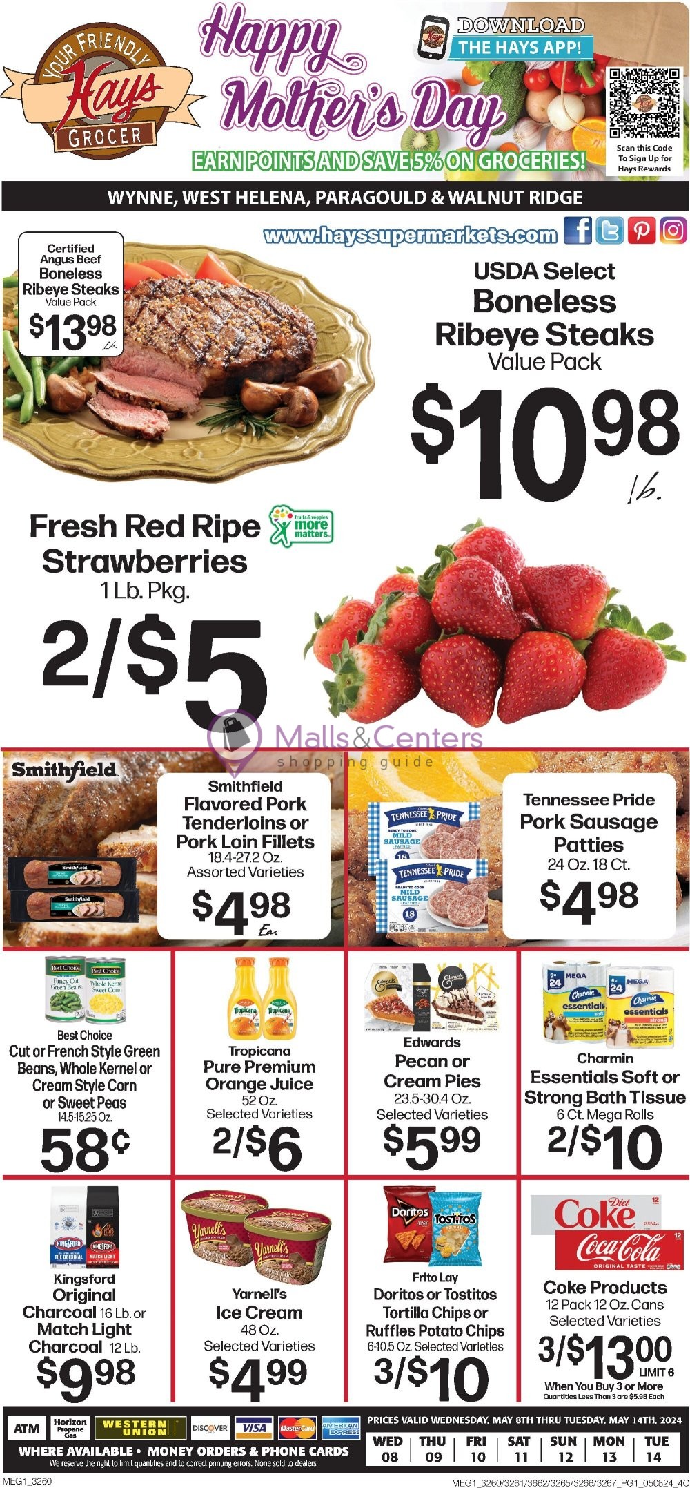 Hays Grocer Weekly ad valid from 05/08/2024 to 05/14/2024 MallsCenters