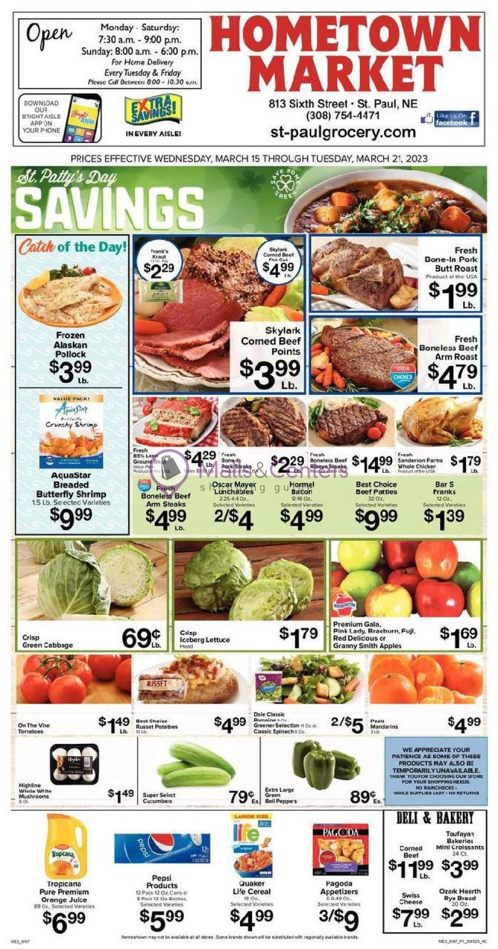 Hometown Market Weekly ad valid from 03/15/2023 to 03/21/2023