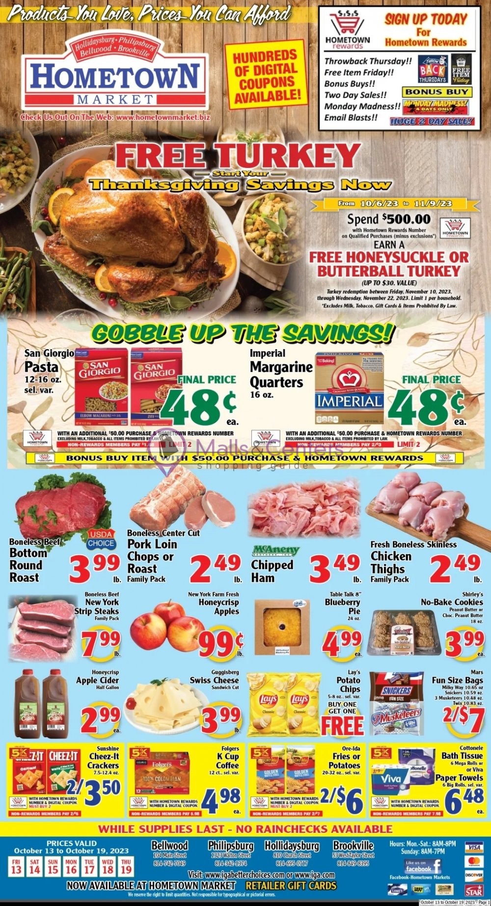 Hometown Market Weekly ad valid from 10/13/2023 to 10/19/2023