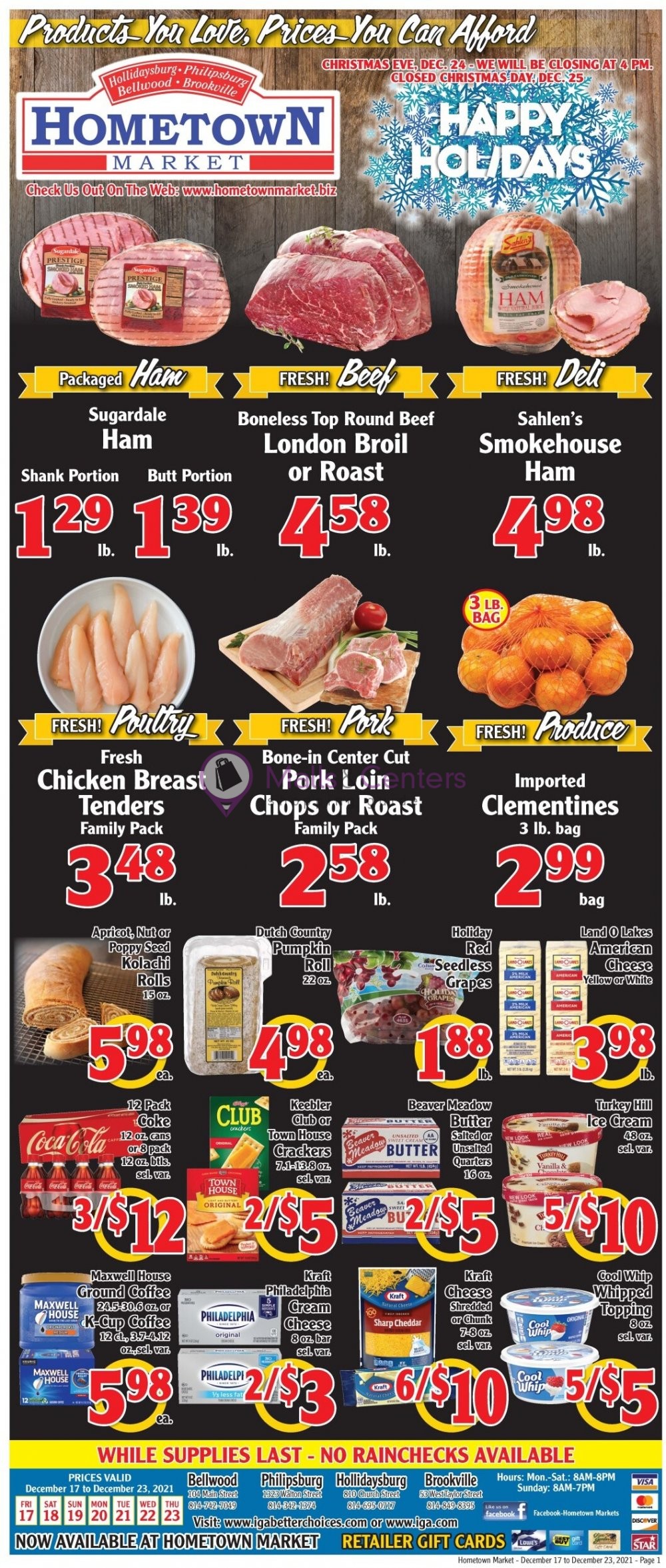 Hometown Market Weekly ad valid from 12/17/2021 to 12/23/2021