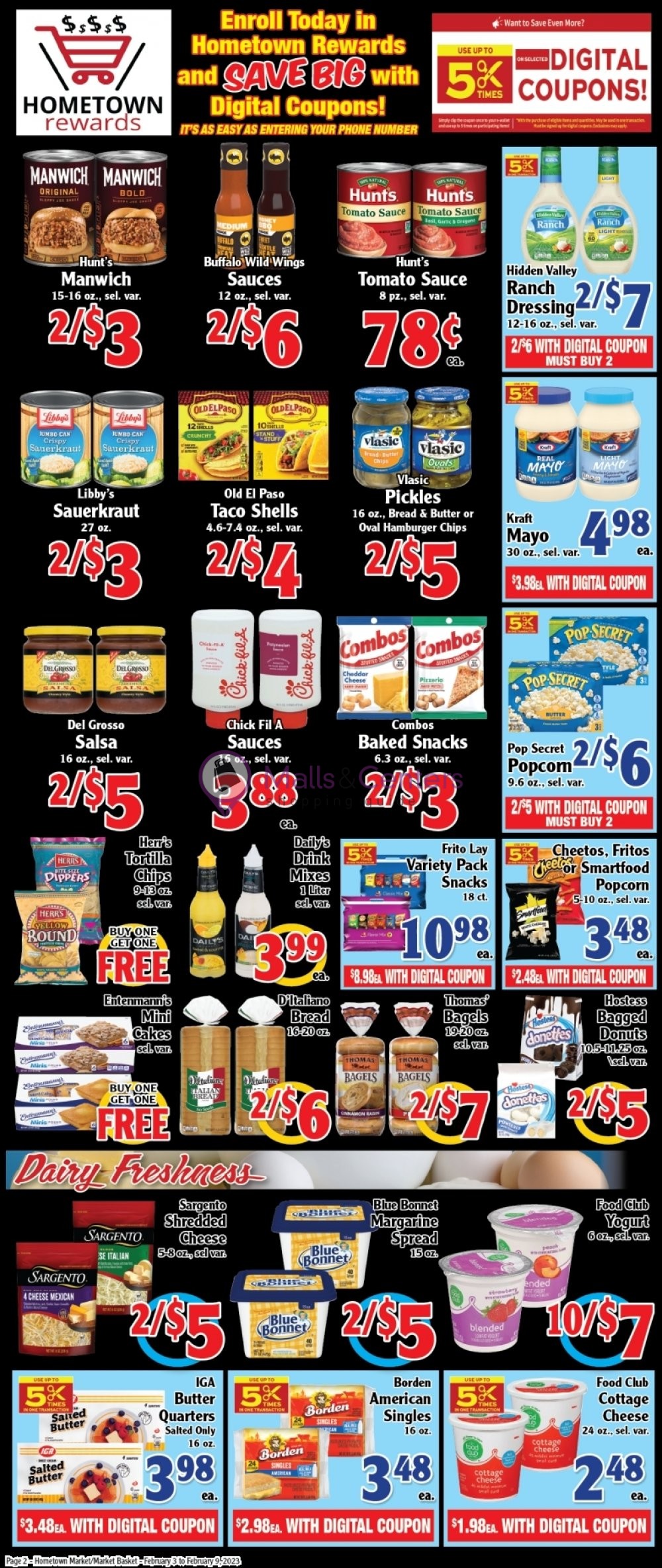 Hometown Market Weekly ad valid from 02/03/2023 to 02/09/2023