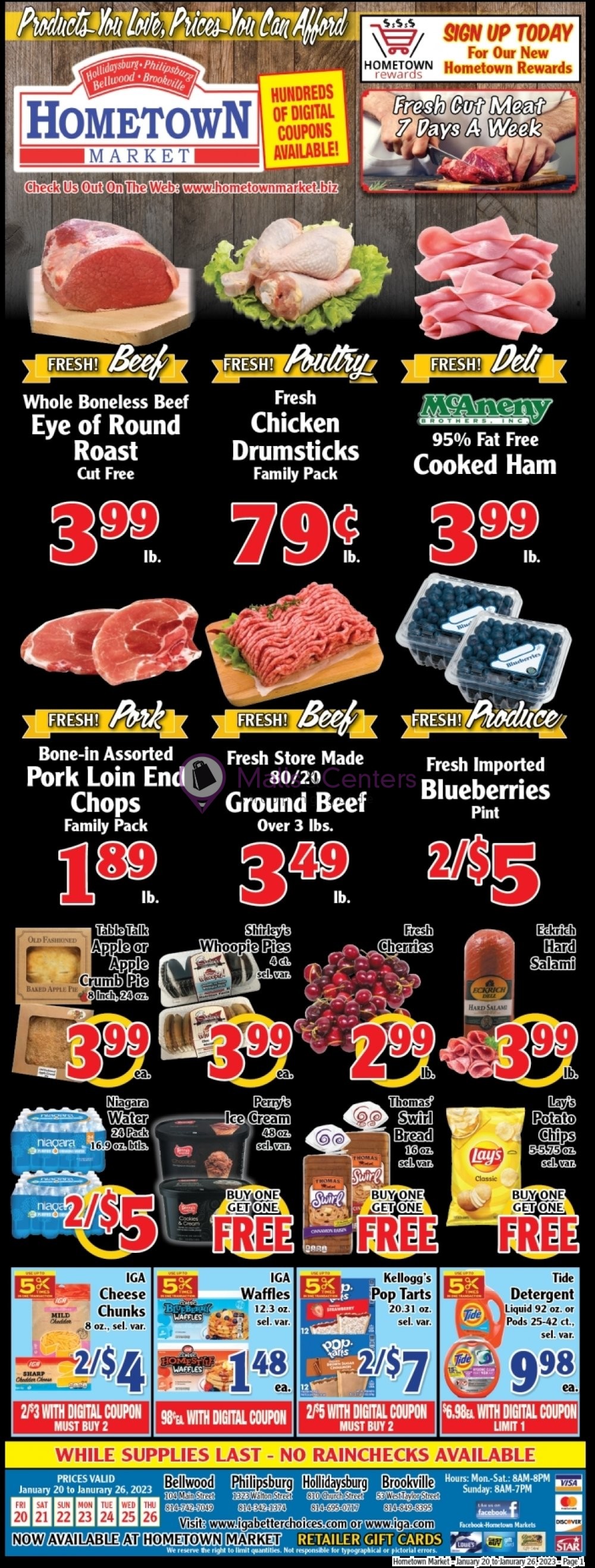 Hometown Market Weekly ad valid from 01/20/2023 to 01/26/2023