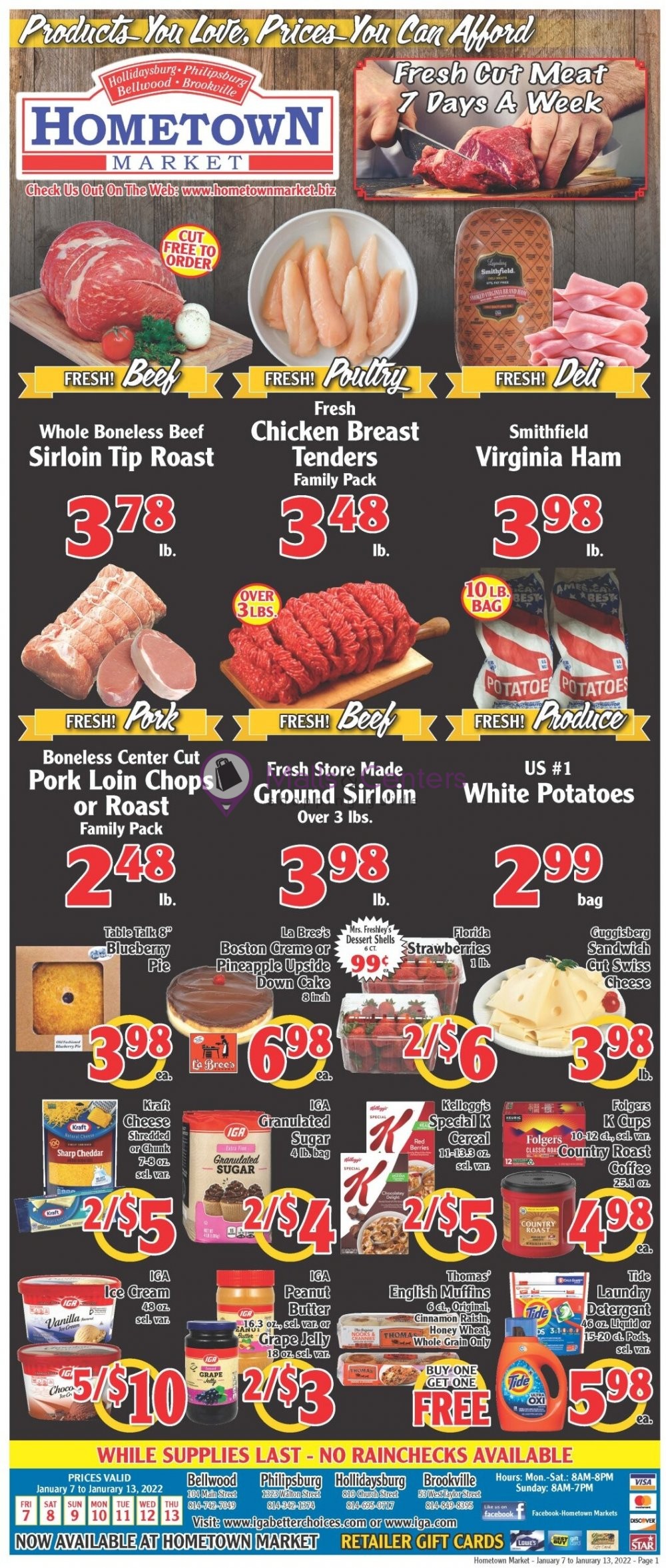 Hometown Market Weekly ad valid from 01/07/2022 to 01/13/2022