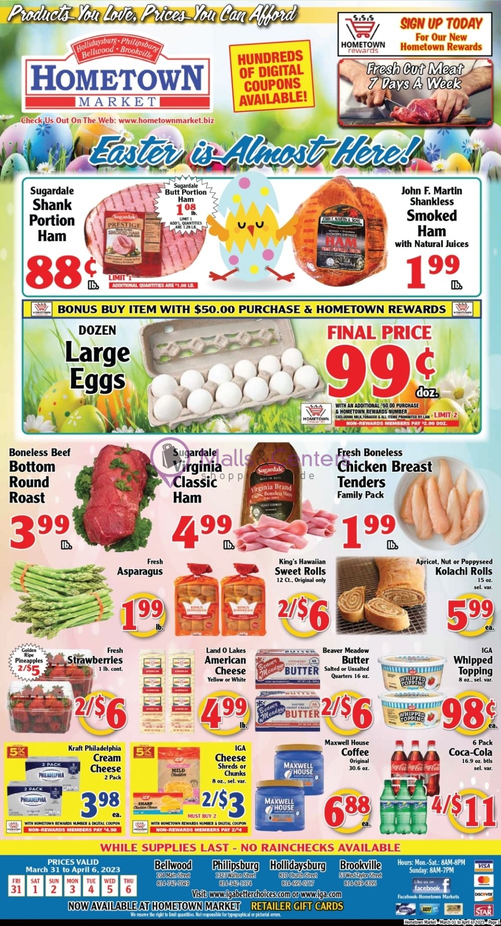 Hometown Market Weekly ad valid from 03/31/2023 to 04/06/2023