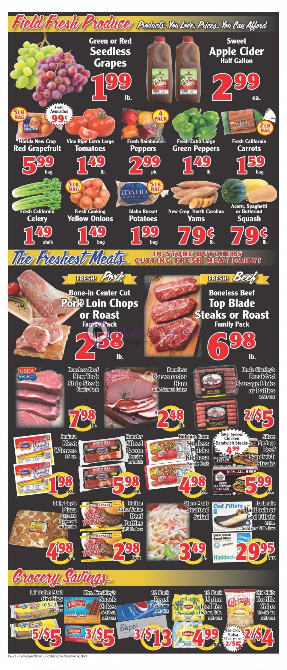 Hometown Market Weekly ad valid from 10/29/2021 to 11/04/2021