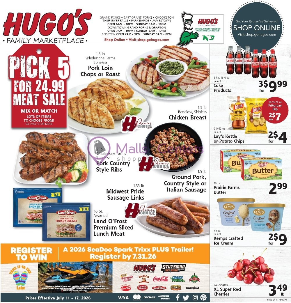 Weekly ad for Hugo's valid: 07/11/2026 - 07/17/2026, page 1