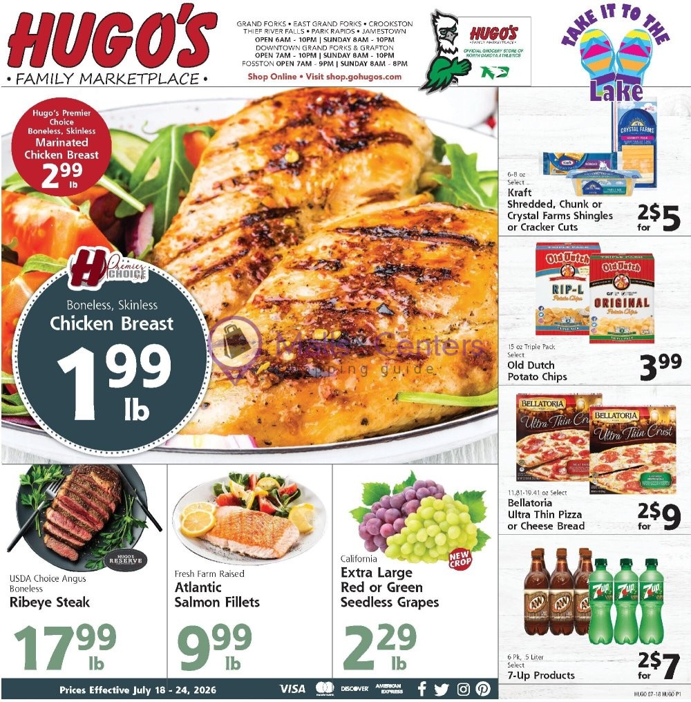 Weekly ad for Hugo's valid: 07/18/2026 - 07/24/2026, page 1