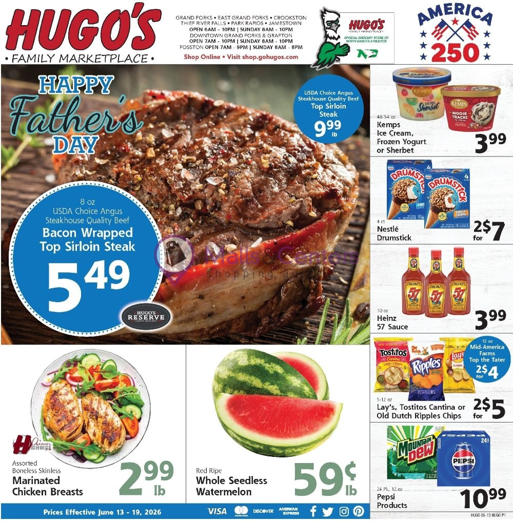 Weekly ad for Hugo's valid: 06/13/2026 - 06/19/2026, page 1