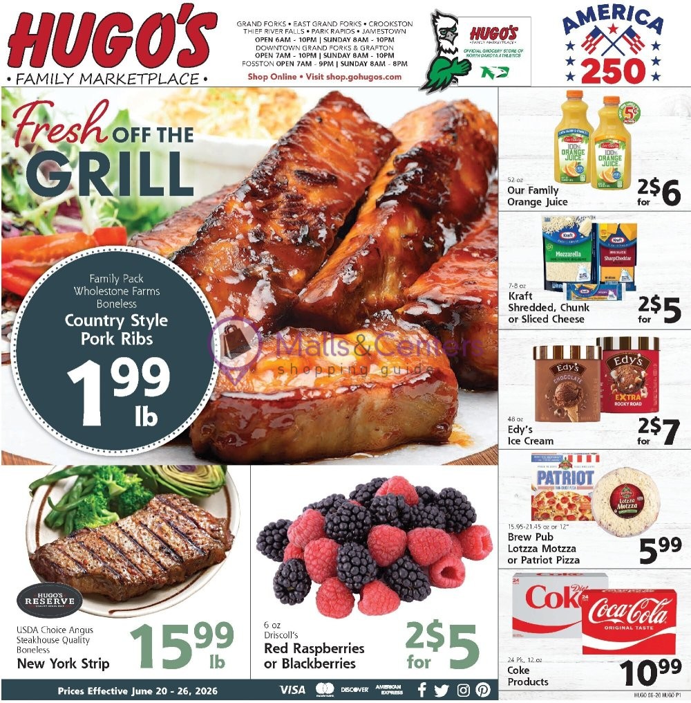 Weekly ad for Hugo's valid: 06/20/2026 - 06/26/2026, page 1